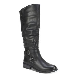 WHITE MOUNTAIN Womens Brown Gore Liona Almond Toe Block Heel Riding Boot 6.5 M